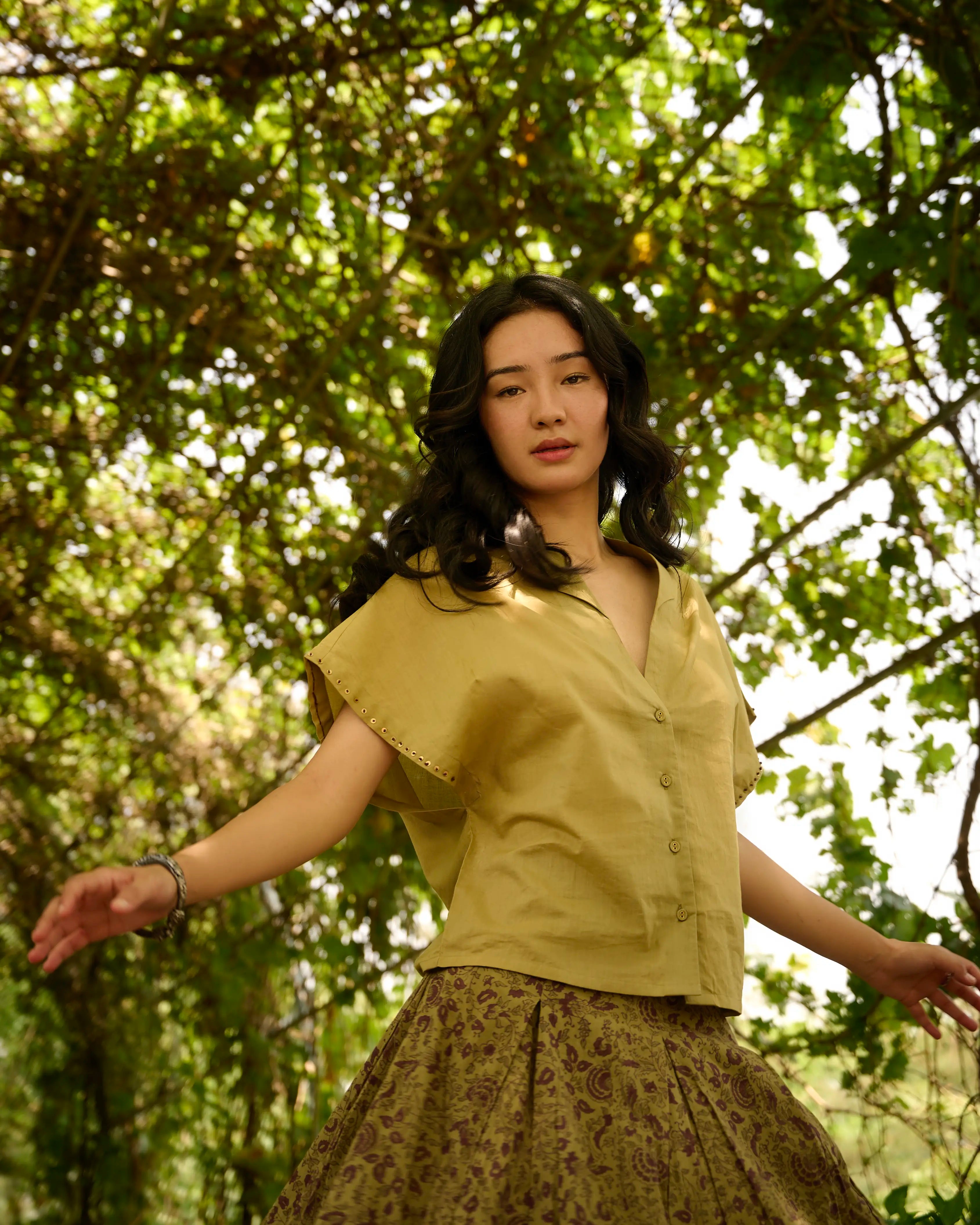 Drop Shoulder Shirt - Green