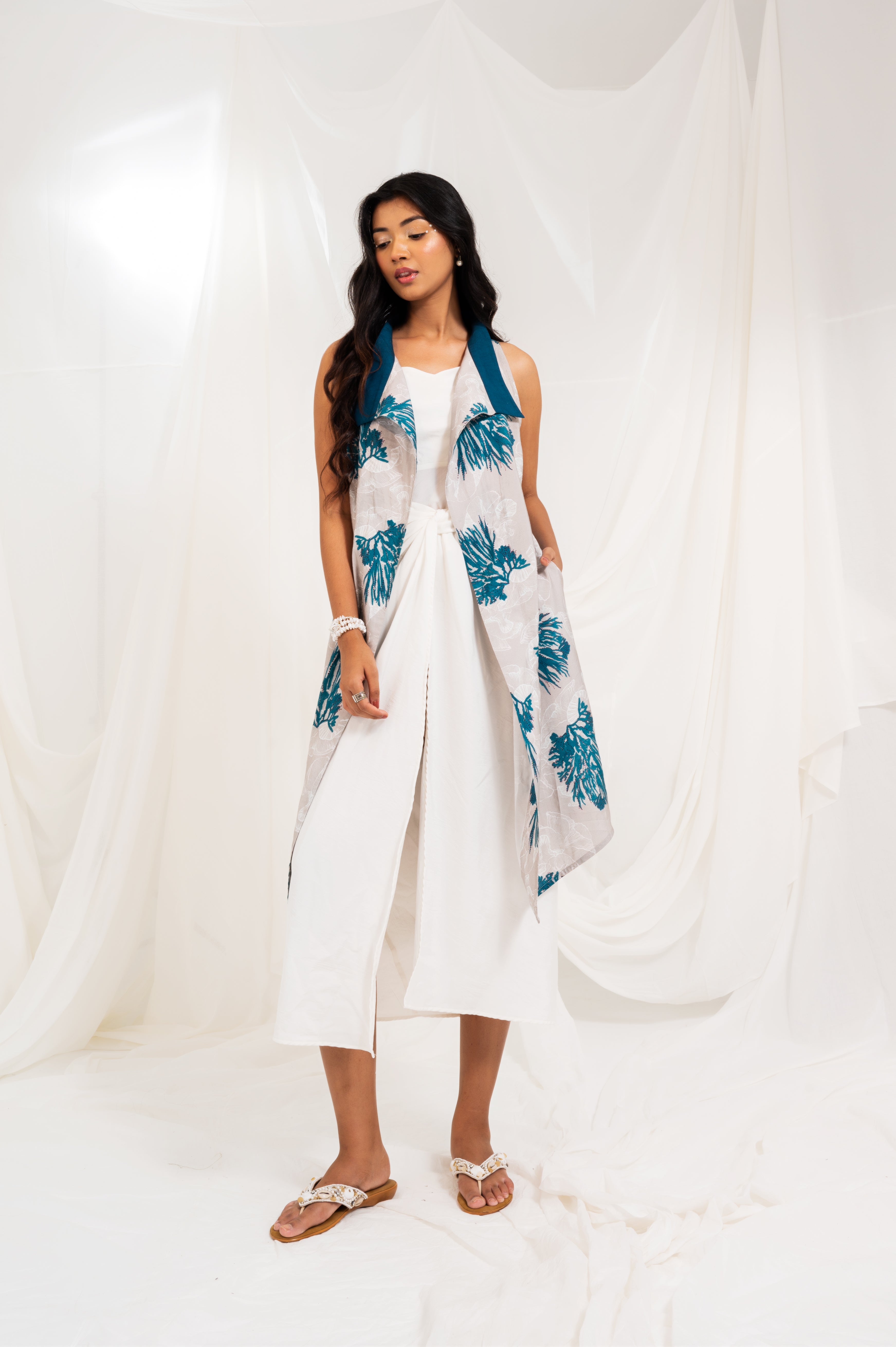 Printed Asymmetrical Overlay - Grey