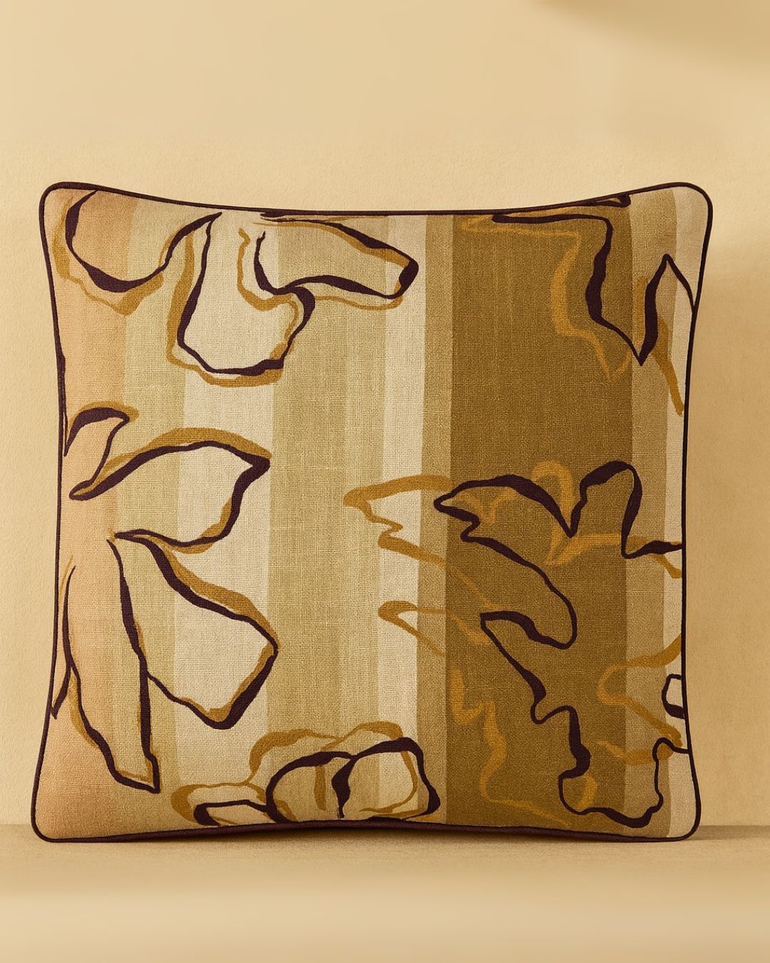 Florix - Printed Cushion Cover - Beige
