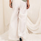 White wide leg trousers