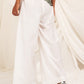 White wide leg trousers