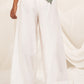 White wide leg trousers