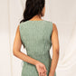 Sage green crinkled asymmetrical tunic