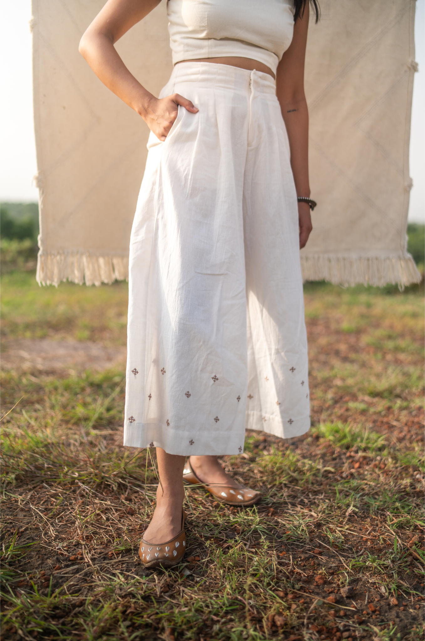 Wide leg pleated culottes deals