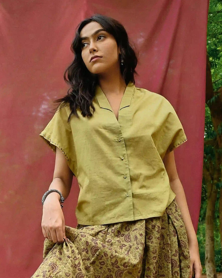 Drop Shoulder Shirt - Green