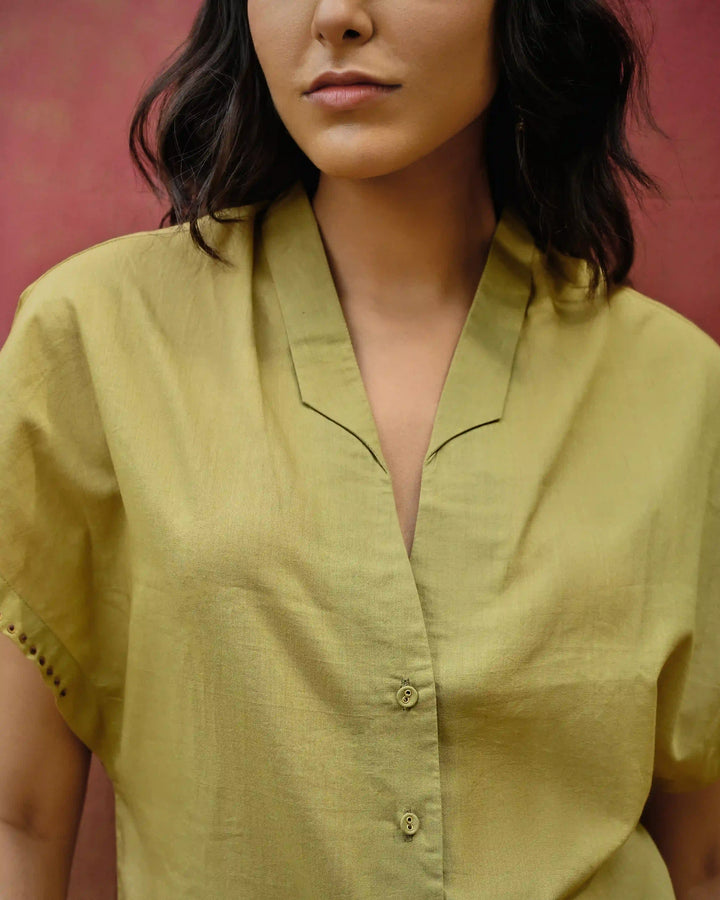 Drop Shoulder Shirt - Green