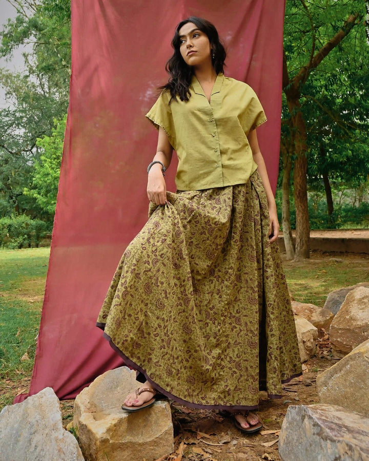 Drop Shoulder Shirt - Green