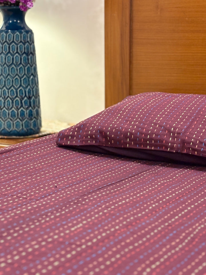 Dhvani Bed Set - Maroon