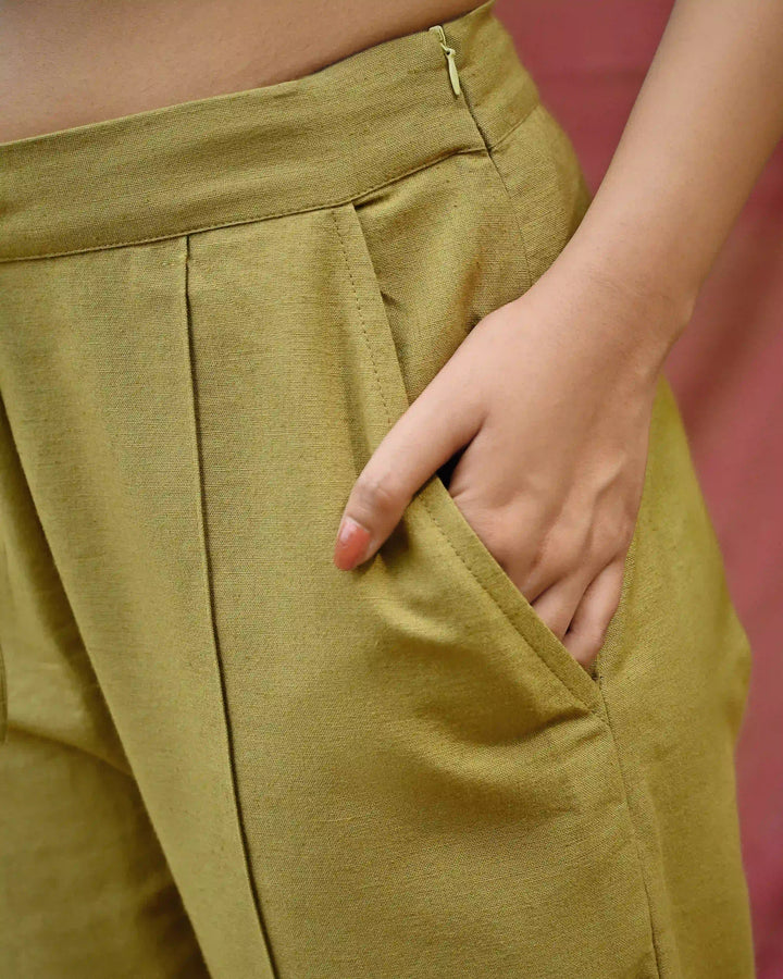 Straight Fit Culottes - Green