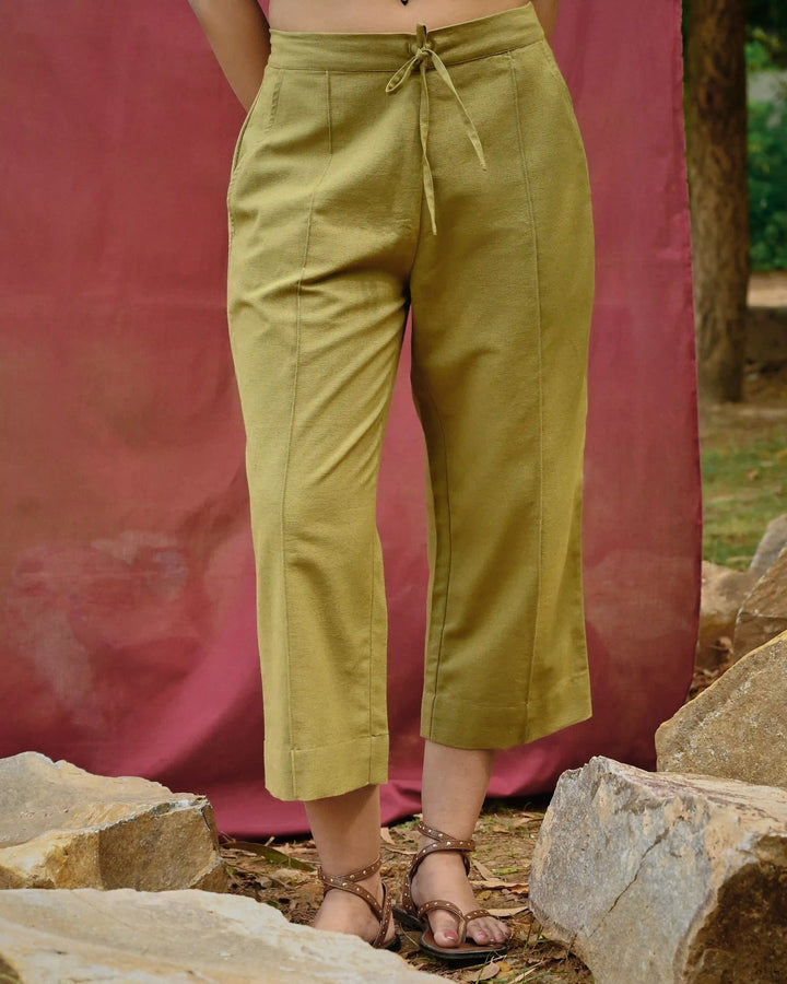Straight Fit Culottes - Green