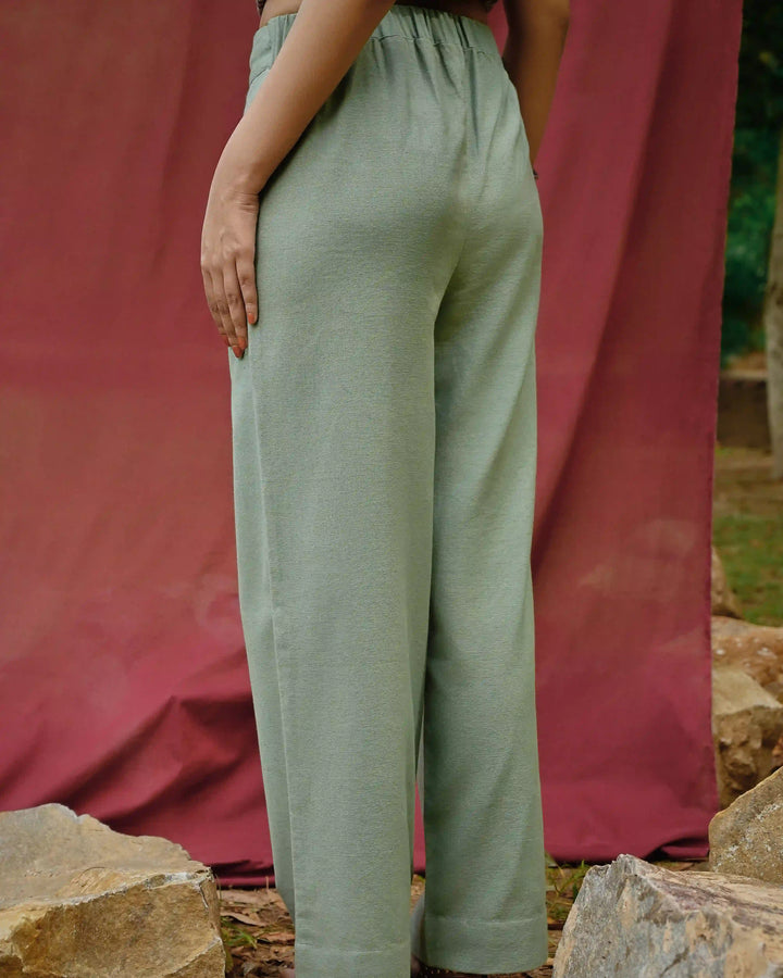 Straight Fit Trousers - Teal