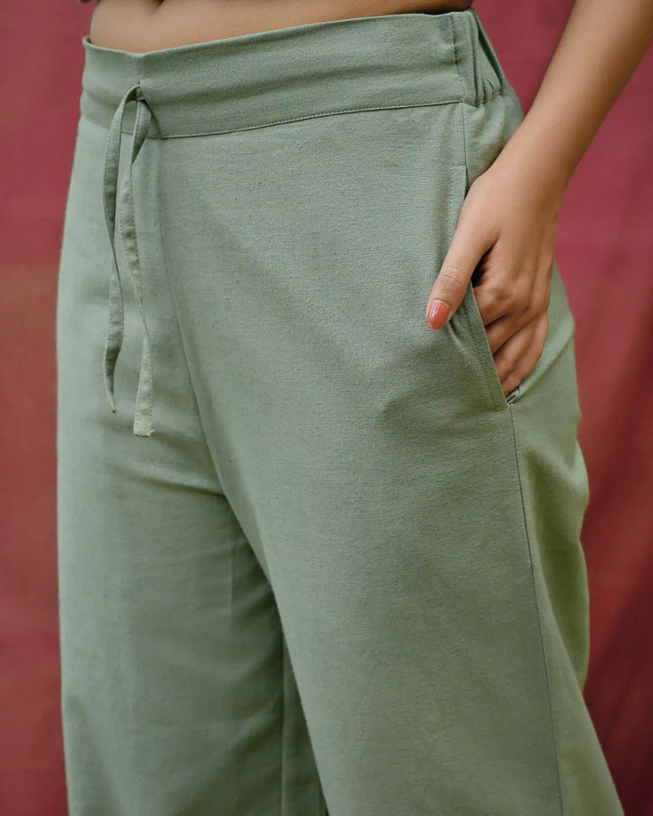 Straight Fit Trousers - Teal