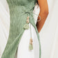 Sage green crinkled asymmetrical tunic