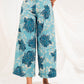 Cadet blue printed wide leg trousers