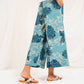 Cadet blue printed wide leg trousers