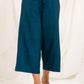 Midnight blue front pleat short length trousers