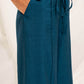 Midnight blue front pleat short length trousers